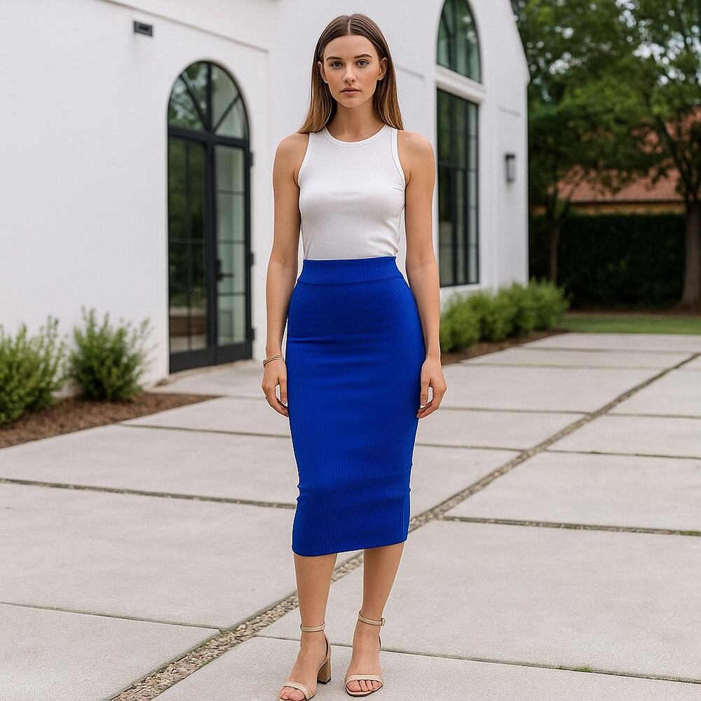 Blue Pencil Skirt